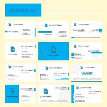 Set of 12 Setting document  Creative Busienss Card Template. Editable Creativ Stock Illustration