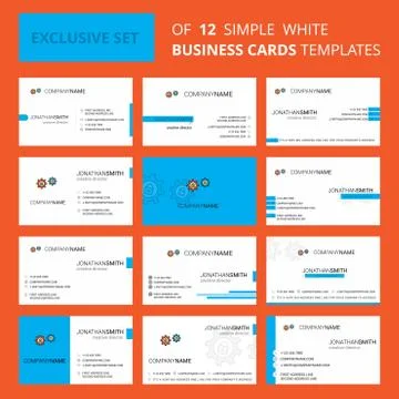 Set of 12 Setting protected Creative Busienss Card Template. Editable Creativ Stock-Illustration