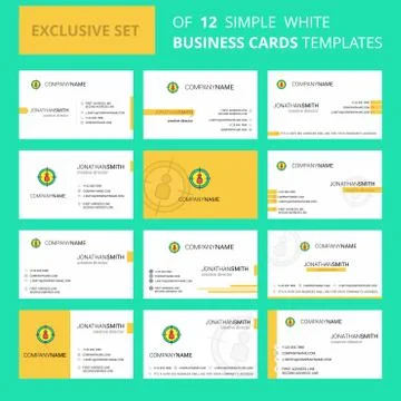 Set of 12 Target Creative Busienss Card Template. Editable Creative logo and  Stock Illustration