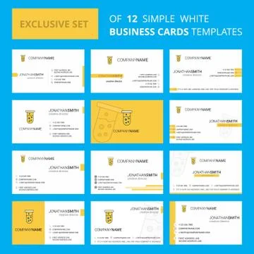 Set of 12 Test tube  Creative Busienss Card Template. Editable Creative logo  Stock Illustration