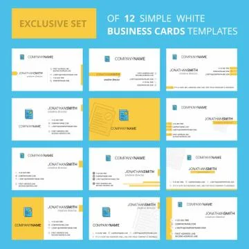 Set of 12 Text document Creative Busienss Card Template. Editable Creative lo Illustrazione stock