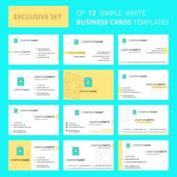Set of 12 Text file  Creative Busienss Card Template. Editable Creative logo  Stock Illustration