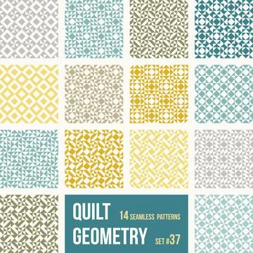 Set of 12 tiles with geometric patterns Stock Illustration