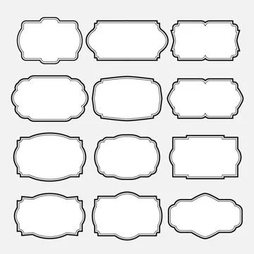 Set of 12 vintage vector frames Stock Illustration