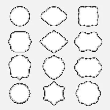 Set of 12 vintage vector frames Stock Illustration