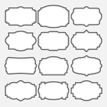 Set of 12 vintage vector frames Illustrazione stock