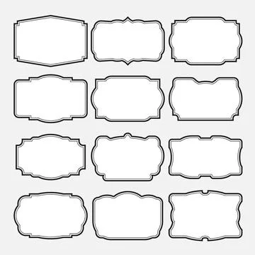 Set of 12 vintage vector frames Stock Illustration
