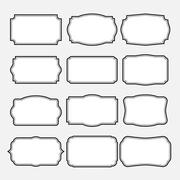 Set of 12 vintage vector frames Stock Illustration