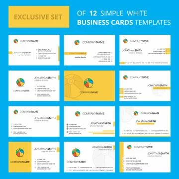 Set of 12 Volley ball  Creative Busienss Card Template. Editable Creative log 스톡 일러스트