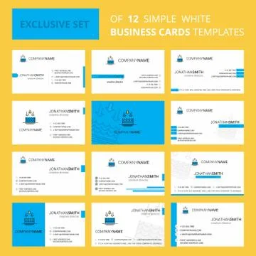 Set of 12 Water evaporation Creative Busienss Card Template. Editable Creativ Stock-Illustration