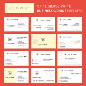 Set of 12 Website programming Creative Busienss Card Template. Editable Creat イラスト素材