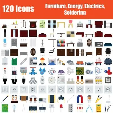 Set of 120 Icons Stock Illustration
