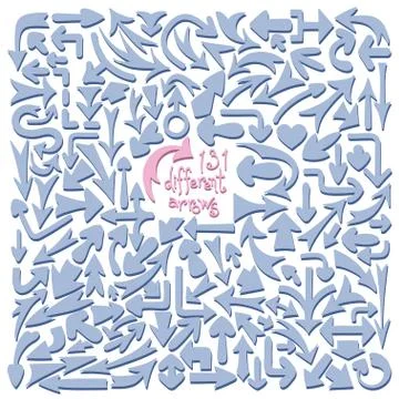 Set 131 different arrows. Design elements. Stock Illustration