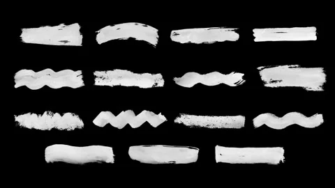 Set of 15 animated paint brush strokes. Stock Footage 291464526