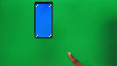 Set of 15 gestures using smartphone with tracking points on screen against Video stock 203799074