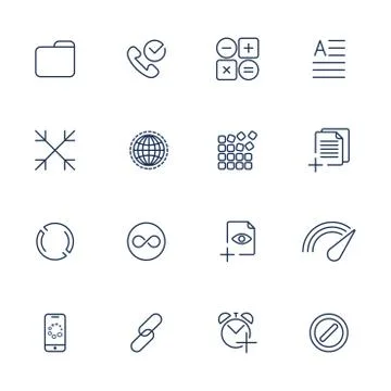 Set with 16 icons for mobile app, sites, mobile, software Stock-Illustration
