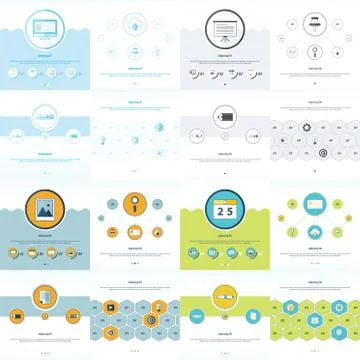 Set 16 item Design Concept office Stock Illustration