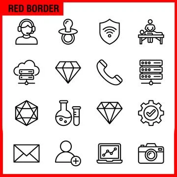 Set of 16 Modern Flat Icons for Business and Technology. Иллюстрация