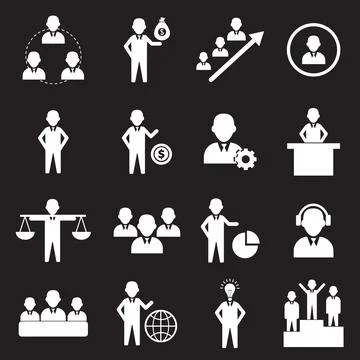 Set Of 16 Simple Human Resoures Icons Stock Illustration