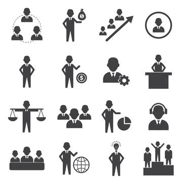 Set Of 16 Simple Human Resoures Icons Stock Illustration