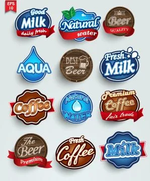 Set of 16 stickers Stock-Illustration