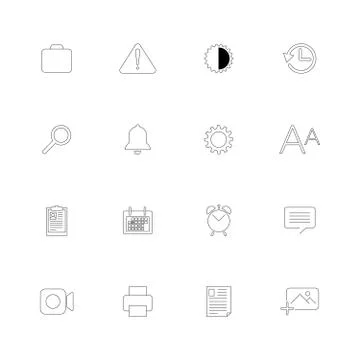 Set of 16 universal icons Illustrazione stock