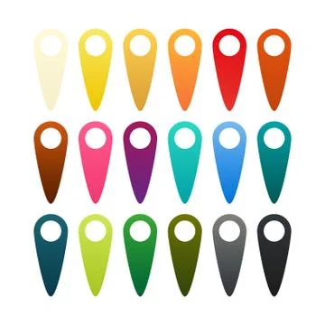 Set of 18 pins Stock Illustration