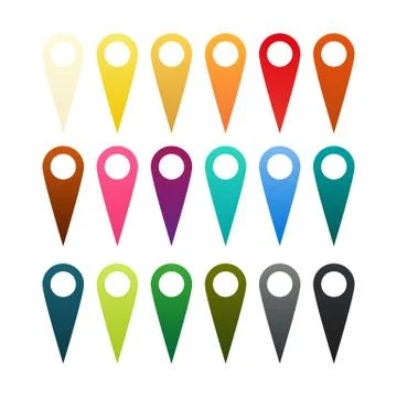 Set of 18 pins Stock Illustration