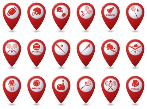 Set 18 sport red pointer Stock Illustration
