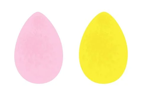 Set of 2 Abstract Bright Easter eggs in trendy pale hues in watercolor. Happy Stock-Illustration