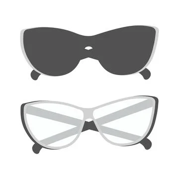Set of 2 Abstract image of glasses with dark and clear lenses in grayscale Illustrazione stock