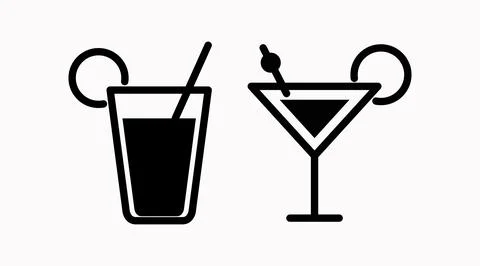 Set of 2  cocktail vector icons Stock Illustration