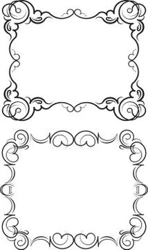 Set of 2 decorative calligraphic frames with blank place for your text. Vecto Stock-Illustration