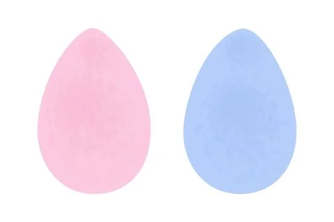 Set of 2 Easter eggs in trendy pink and blue watercolor. Christ is risen Stock Illustration