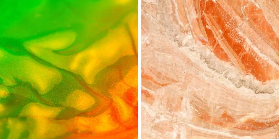 Set 2 of orange abstract backgrounds digital illustration. Stock Illustration