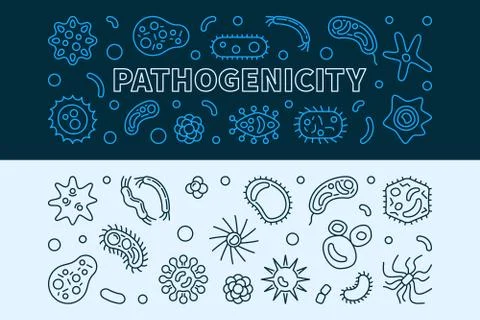 Set of 2 Pathogenicity linear banners. Vector illustration Stock-Illustration