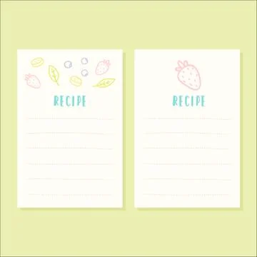 Set of 2 recipe cards. Stock Illustration