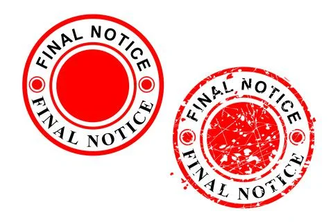 Set 2, Simple Vector rusty Red Circle Rubber Stamp, Final Notice Stock Illustration