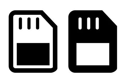 Set 2 vector icon sd memory card, isolated on white Stock Illustration