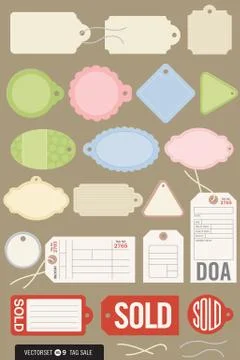 Set of 20 Different Vector Tags Иллюстрация