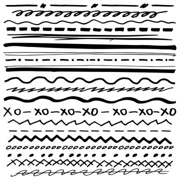 Set of 20 pieces different lines - Vector illustration Illustrazione stock