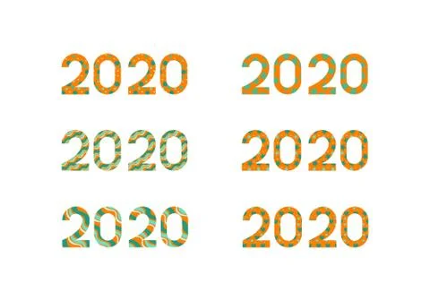 Set of 2020 inscriptions Stock Illustration