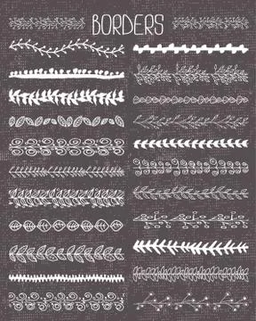 Set of 23 seamless borders 스톡 일러스트