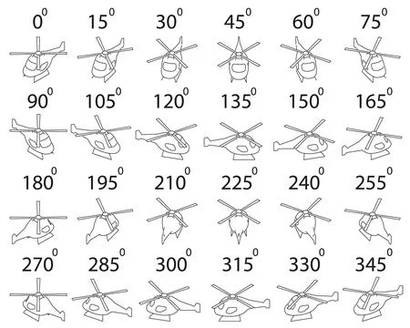 A set of 24 copters in outline from different angles. 스톡 일러스트