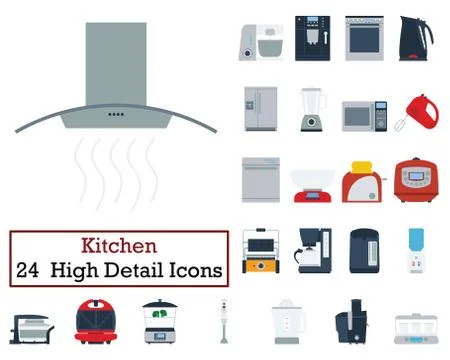 Set of 24 Kitchen Icons Stock Illustration