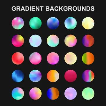 Set of 25 different gradient texture backgrounds - Vector Illustrazione stock