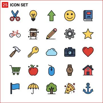 Set of 25 Essential Icons for Digital and Print Design Projects. 库存插图