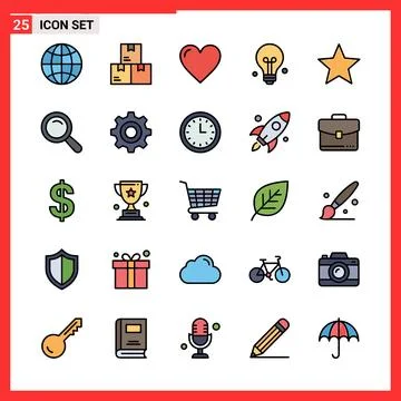 Set of 25 Flat Icons for Web and Mobile Applications. Иллюстрация