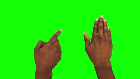 Set 29 gestures made by Black men palm and finger hand to control touch screen Stock Footage 169694306