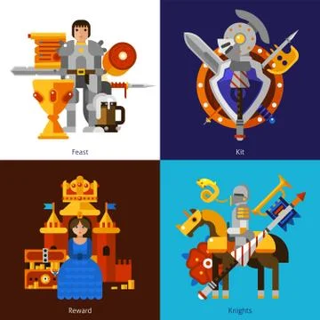 Set Of 2x2 Knight Images Illustrazione stock